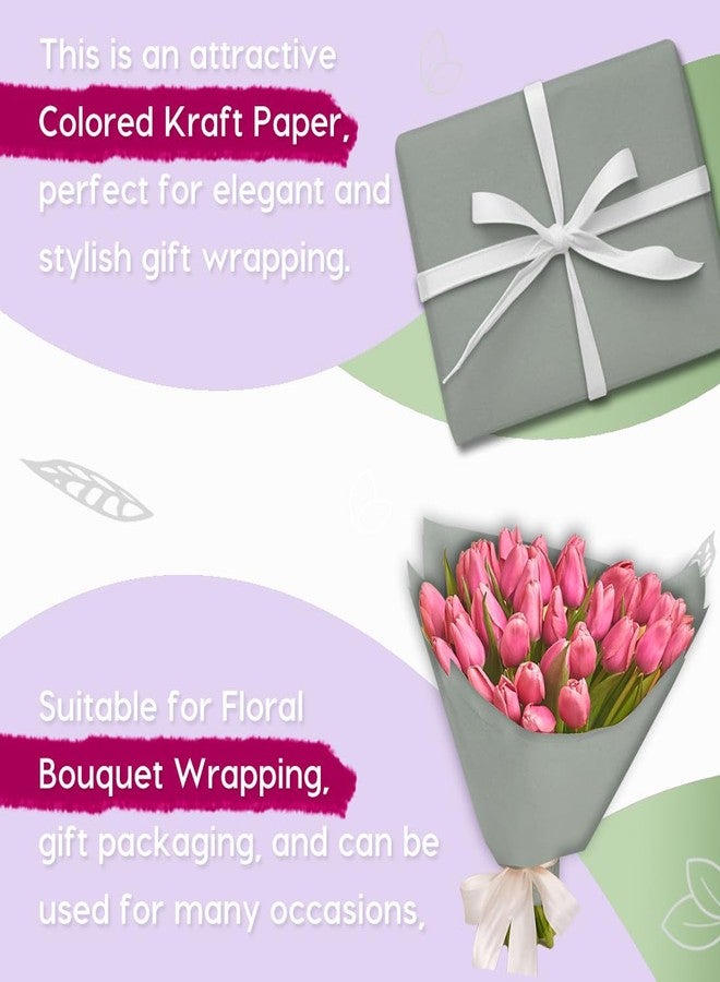 SMART&CASUAL 17.8" x 760" (63') Light Grey Kraft Craft Paper Roll for Gift Wrapping Bulletin Board Bouquet Flower Kids Art Packing Parcel Table Covering 80GSM 55LB (Light Grey, 17.8" x 63') - Image 4